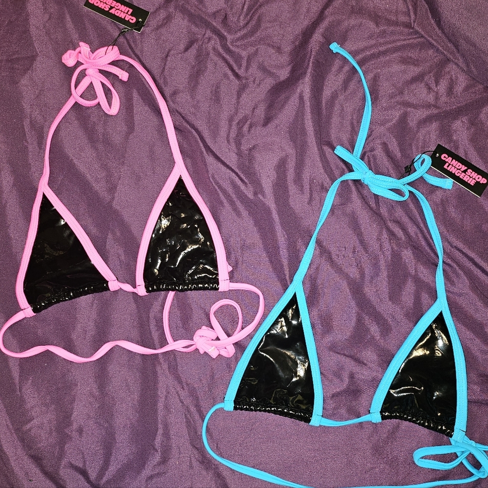 Pink and Blue Triangle Bra Bundle
